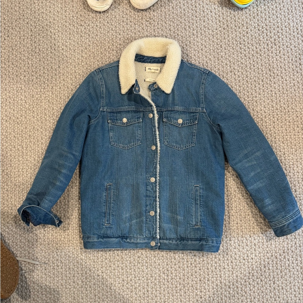 Madewell Denim Jacket Sherpa lined and collar